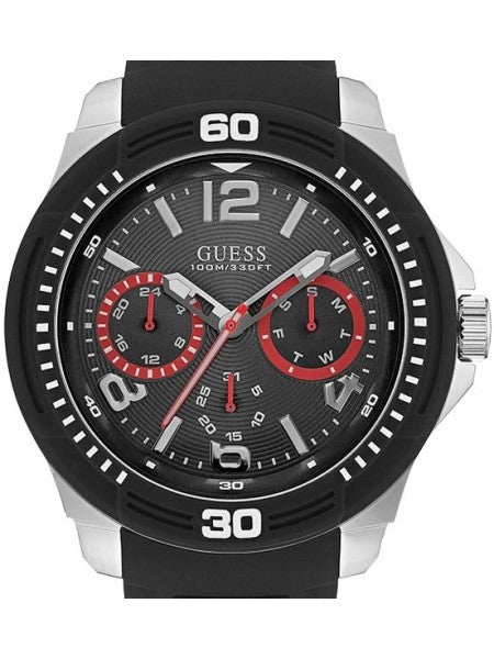 Shop Guess Tread Black Dial Black Rubber Strap Watch for Men - W0967G1 in USA
