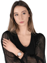 Guess Muse Quartz Silver Dial Rose Gold Steel Strap Watch For Women - W1008L3 Buy Now By Guess