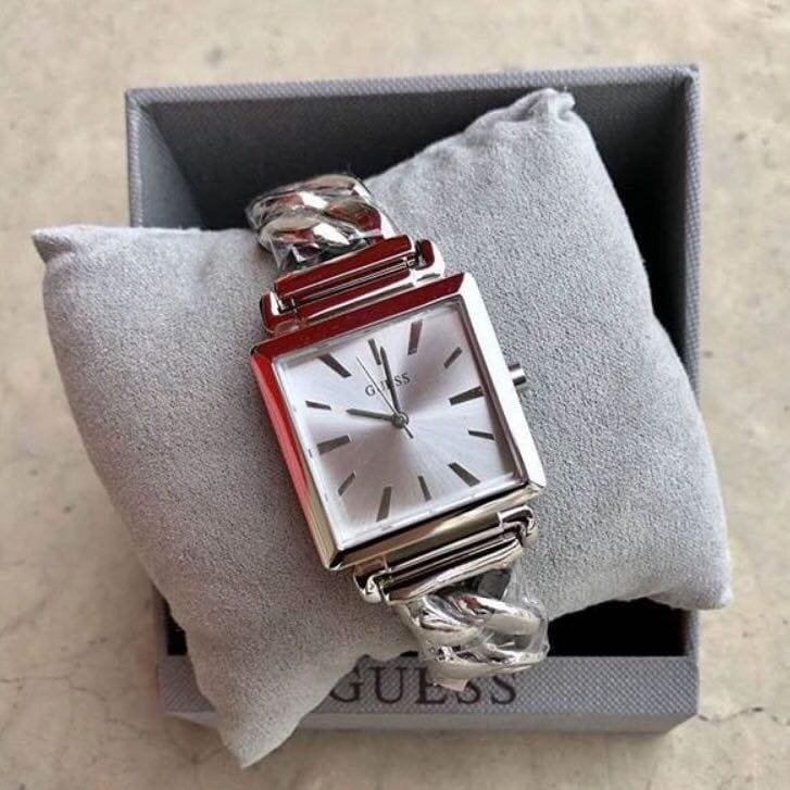 Shop Guess Vanity Silver Dial Silver Steel Strap Watch for Women - W1029L1 in USA