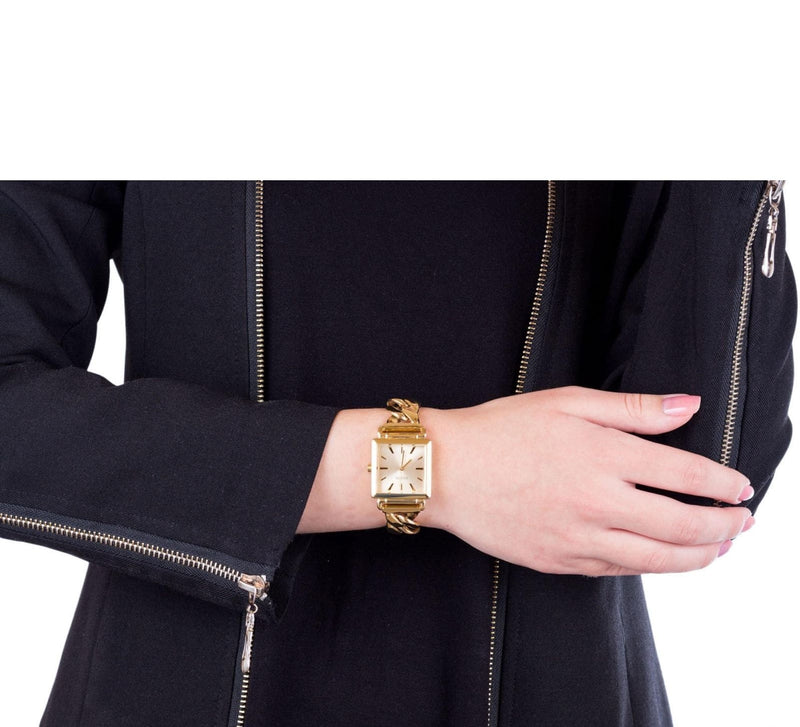 Shop Guess Vanity Gold Dial Gold Steel Strap Watch for Women - W1029L2 in USA