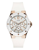 Guess Overdrive Analog White Dial White Rubber Strap Watch for Women - W10614L2 Buy Now By Guess