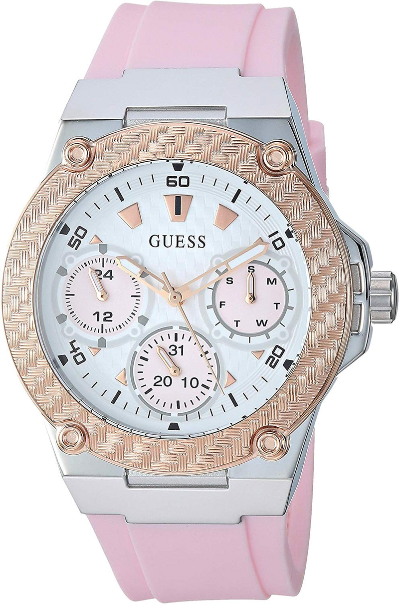 Guess Zena Quartz White Dial Pink Rubber Strap Watch For Women - W1094L4 Buy Now By Guess