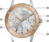 Guess Mist Quartz Silver Dial Two Tone Steel Strap Watch For Women - W0443L4 Buy Now By Guess