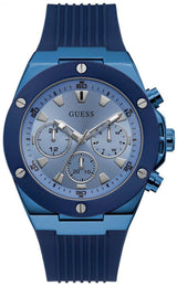 Shop Guess Poseidon Blue Dial Blue Rubber Strap Watch for Men - GW0057G3 in USA