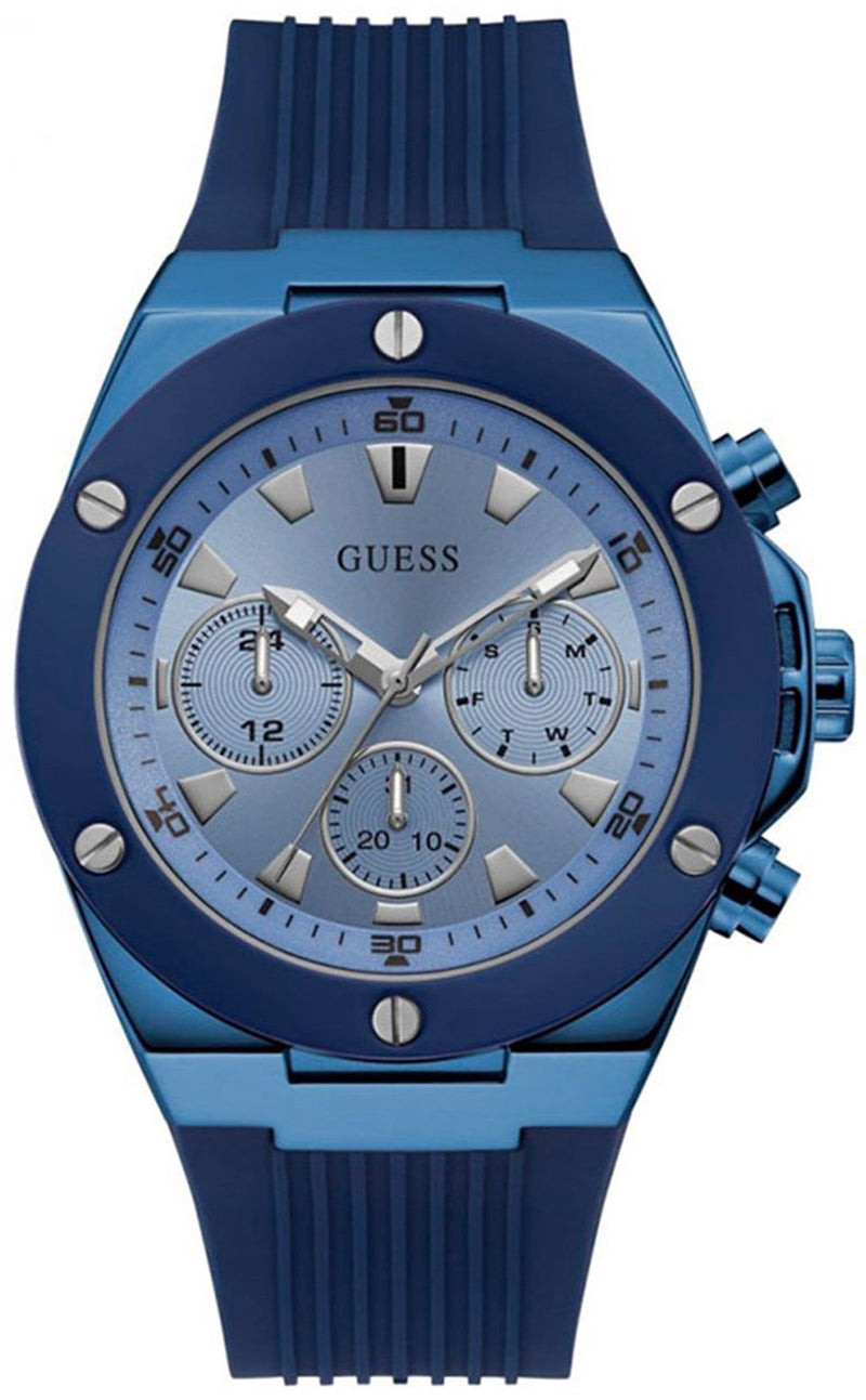Shop Guess Poseidon Blue Dial Blue Rubber Strap Watch for Men - GW0057G3 in USA