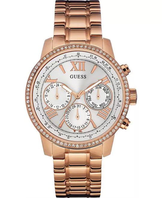 Guess Mini Surprise Analog Silver Dial Rose Gold Steel Strap Watch For Women - W0623L2 Buy Now By Guess