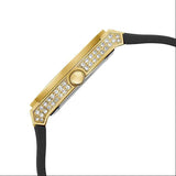 Guess Princess Crystals Gold Dial Black Silicone Strap Watch For Women - GW0439L2 Buy Now By Guess