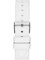 Guess Frontier Diamonds Silver Dial White Rubber Strap Watch For Women - W1160L4 Buy Now By Guess