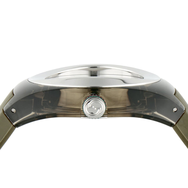 Shop Gucci Sync XXL Quartz Brown Dial Brown Leather Strap Watch For Men - YA137106 in USA