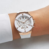 Guess Athena White Dial White Rubber Strap Watch For Women - GW0030L3 Buy Now By Guess