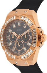 Shop Guess Venus Diamonds Black Dial Black Rubber Strap Watch for Women - GW0118L2 in USA