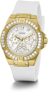 Shop Guess Venus Diamonds White Dial White Rubber Strap Watch for Women - GW0118L5 in USA