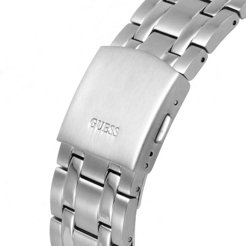 Shop Guess Continental Black Dial Silver Steel Strap Watch for Men - GW0260G1 in USA