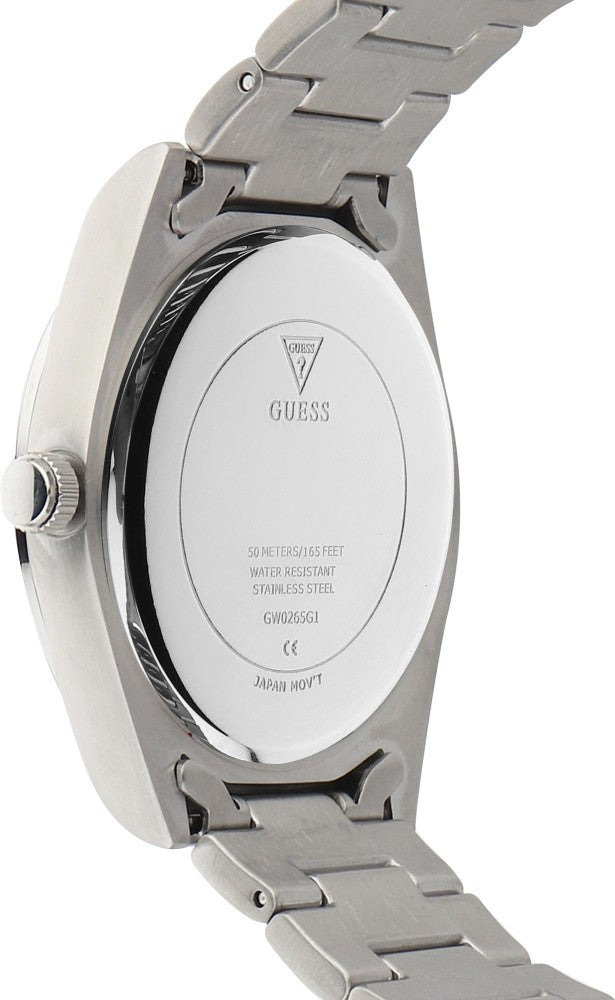 Shop Guess Connoisseur Black Dial Silver Steel Strap Watch for Men - GW0265G1 in USA