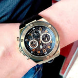 Shop Guess Poseidon Chronograph Black Dial Black Silicone Strap Watch For Men - GW0425G1 in USA