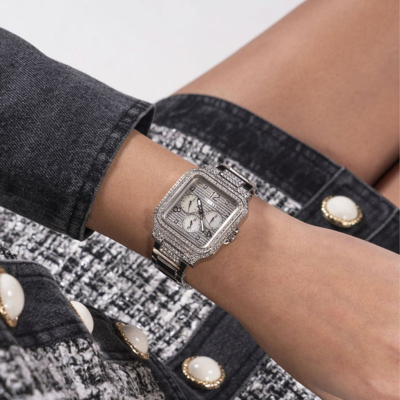 Guess Deco Multifunction Quartz Silver Dial Silver Steel Strap Watch For Women - GW0472L1 Buy Now By Guess