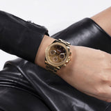 Guess Sol Chronograph Gold Dial Gold Steel Strap Watch For Women - GW0483L2 Buy Now By Guess