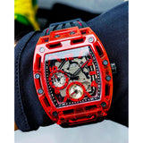 Guess Phoenix Multifunction Analog Red Dial Black Silicone Strap Watch For Men - GW0499G4 Buy Now By Guess