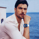 Guess Phoenix Multifunction Blue Dial White Rubber Strap Watch for Men - GW0499G6 Buy Now By Guess
