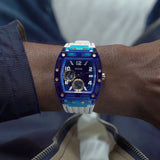 Guess Phoenix Multifunction Blue Dial White Rubber Strap Watch for Men - GW0499G6 Buy Now By Guess