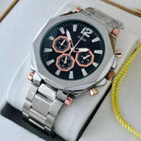 Guess Edge Chronograph Black Dial Silver Steel Strap Watch For Men - GW0539G1 Buy Now By Guess
