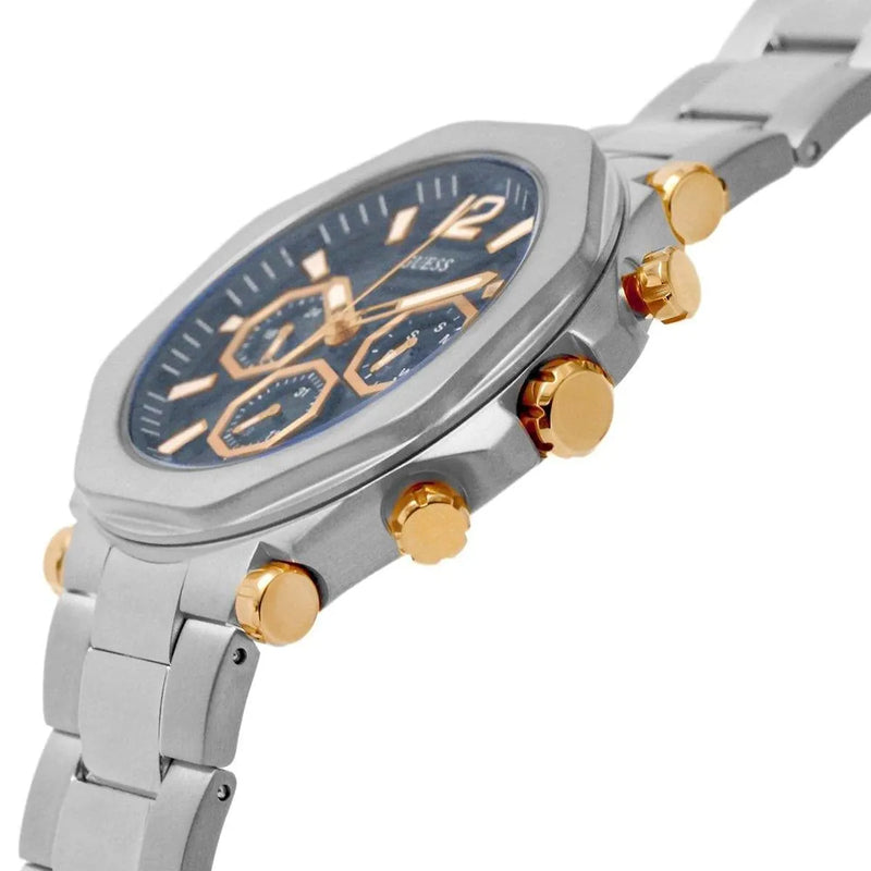 Guess Edge Chronograph Black Dial Silver Steel Strap Watch For Men - GW0539G1 Buy Now By Guess