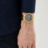 Guess Edge Chronograph Black Dial Gold Steel Strap Watch For Men - GW0539G2 Buy Now By Guess