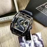 Guess Legend Analog Black Dial Black Rubber Strap Watch For Men - GW0648G1 Buy Now By Guess