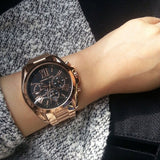 Michael Kors Bradshaw Black Dial Rose Gold Steel Strap Watch for Women - MK5854 Buy Now By Michael Kors