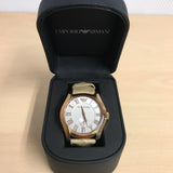 Emporio Armani Valente Analog Beige Dial Beige Leather Strap Watch For Men - AR1667 Buy Now By Emporio Armani