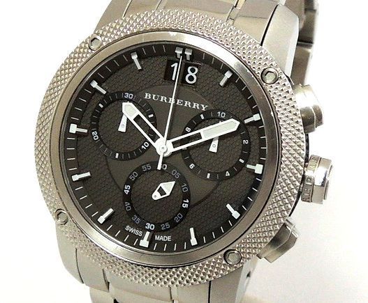 Shop Burberry Utilitarian Chronograph Black Dial Silver Steel Strap Watch For Men - BU9800 in USA