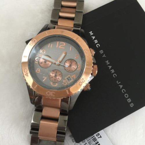 Marc Jacobs Marc Chronograph Grey Dial Two Tone Steel Strap Watch for Men - MBM3157 Buy Now By Marc Jacobs