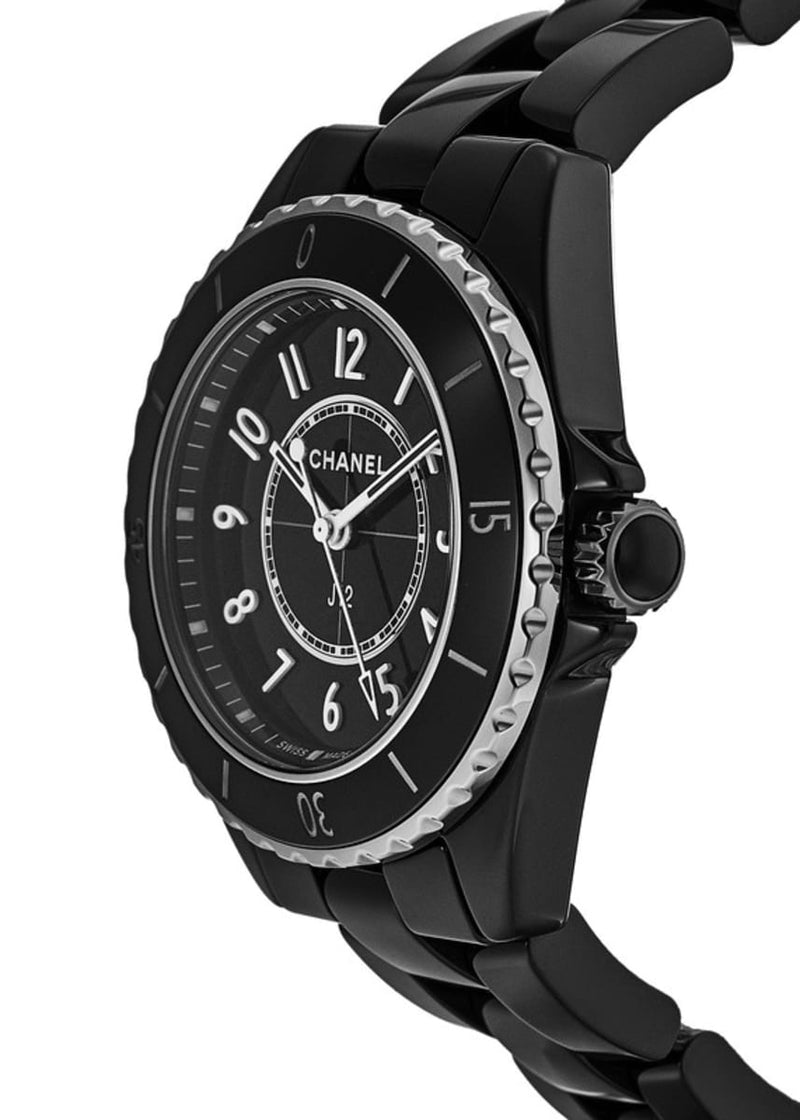 Chanel J12 Quartz Black Dial Black Steel Strap Watch for Women - J12 H5695