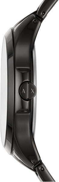 Armani Exchange Hampton Chronograph Black Dial Black Steel Strap Watch For Men - AX2413