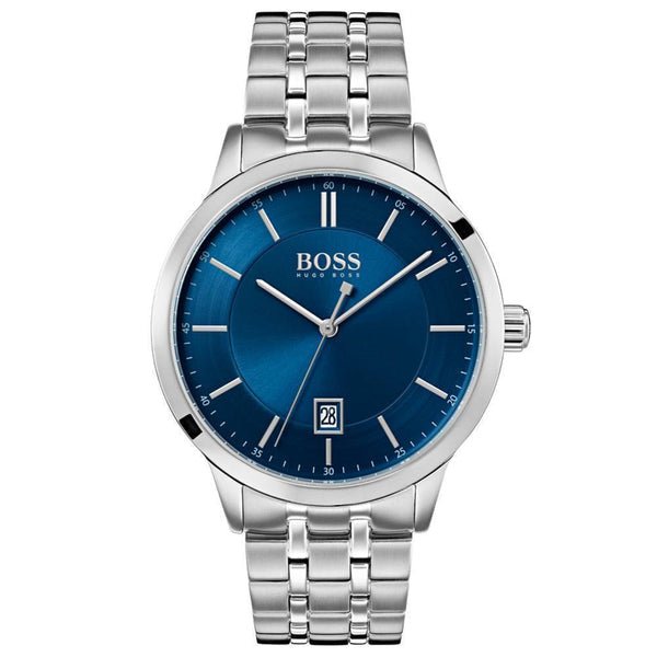 Hugo Boss Officer Chronograph Blue Dial Silver Steel Strap Watch for Men - 1513615 Buy Now By Hugo Boss