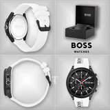 Shop Hugo Boss Velocity Black Dial White Rubber Strap Watch for Men - 1513718 in USA