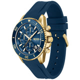Hugo Boss Admiral Chronograph Blue Dial Blue Rubber SIlicon Strap Watch for Men - 1513965