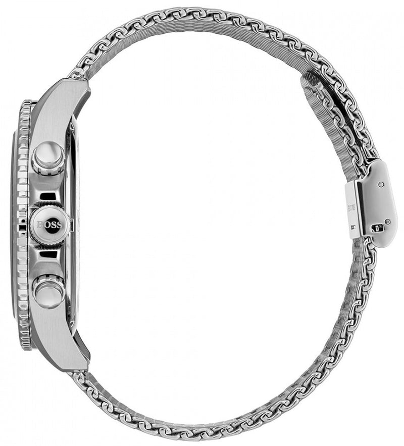 Shop Hugo Boss Ocean Edition Black Dial Silver Mesh Bracelet Watch for Men - 1513701 in USA