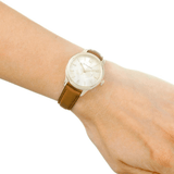 Shop Burberry The Classic Champagne Gold Dial Brown Leather Strap Watch for Women - BU10101 in USA