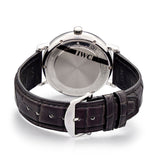 Shop IWC Portofino Automatic White Dial Black Leather Strap Watch for Men - IW356501 in USA
