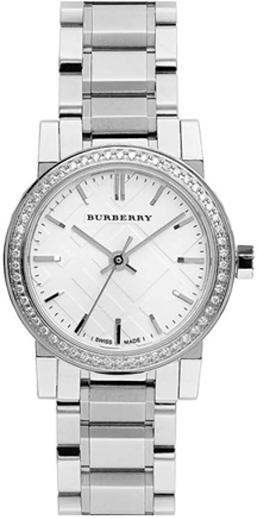 Shop Burberry The City Diamonds Silver Dial Silver Steel Strap Watch for Women - BU9220 in USA