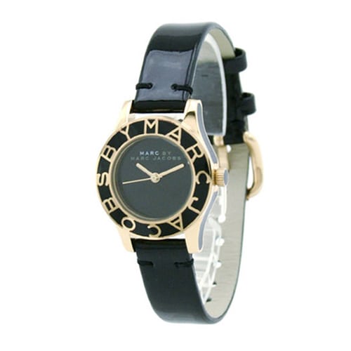 Shop Marc Jacobs Blade Black Dial Black Leather Strap Watch for Women - MBM1159 in USA