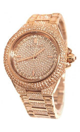 Shop Michael Kors Camille Crystal Rose Gold Dial Rose Gold Steel Strap Watch for Women - MK5862 in USA