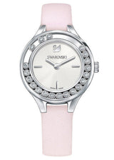 Shop Swarovski Lovely Crystals Silver Dial Pink Leather Strap Watch for Women - 5261493 in USA
