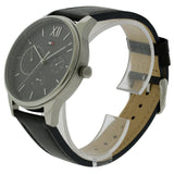 Shop Tommy Hilfiger Damon Multifunction Black Dial Black Leather Strap Watch for Men - 1791417 in USA