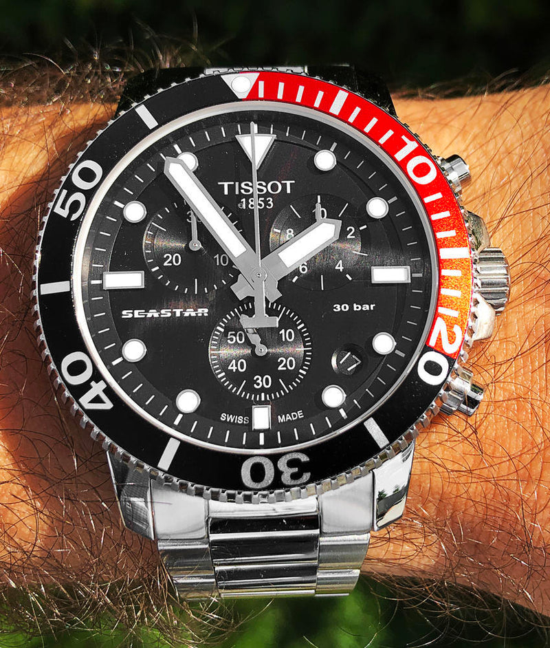 Tissot Seastar 1000 Chronograph Black Dial Silver Steel Strap Watch For Men - T120.417.11.051.01 Buy Now By Tissot