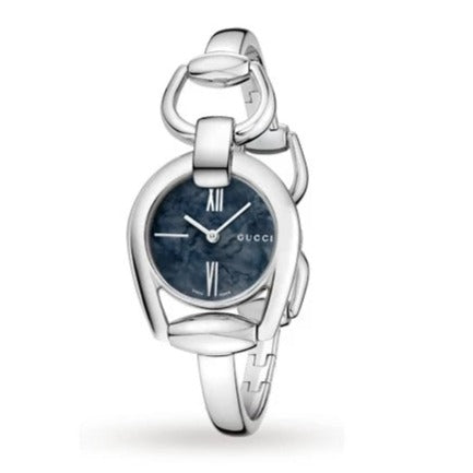 Gucci Horsebit Collection Mother of Pearl Black Dial Silver Steel Strap Watch For Women - YA139503 Buy Now By Gucci
