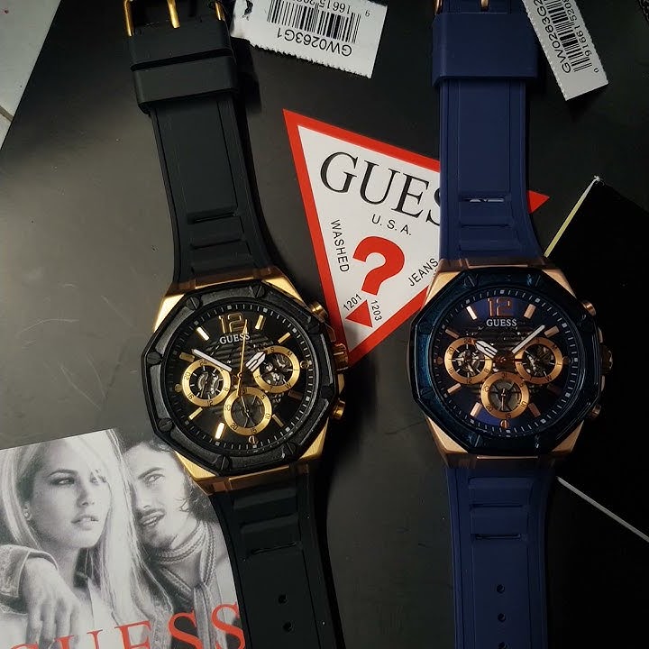 Guess Momentum Chronograph Blue Dial Blue Rubber Strap Watch for Men - GW0263G2 Buy Now By Guess