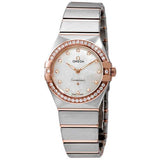 Shop Omega Constellation Manhattan Quartz Diamonds Mother of Pearl Dial Two Tone Steel Strap Watch for Women - 131.20.25.60.55.001 in USA