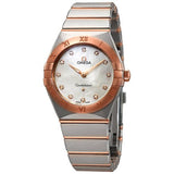 Shop Omega Constellation Manhattan Quartz Diamonds Mother of Pearl Dial Two Tone Steel Strap Watch for Women - 131.20.25.60.55.001 in USA